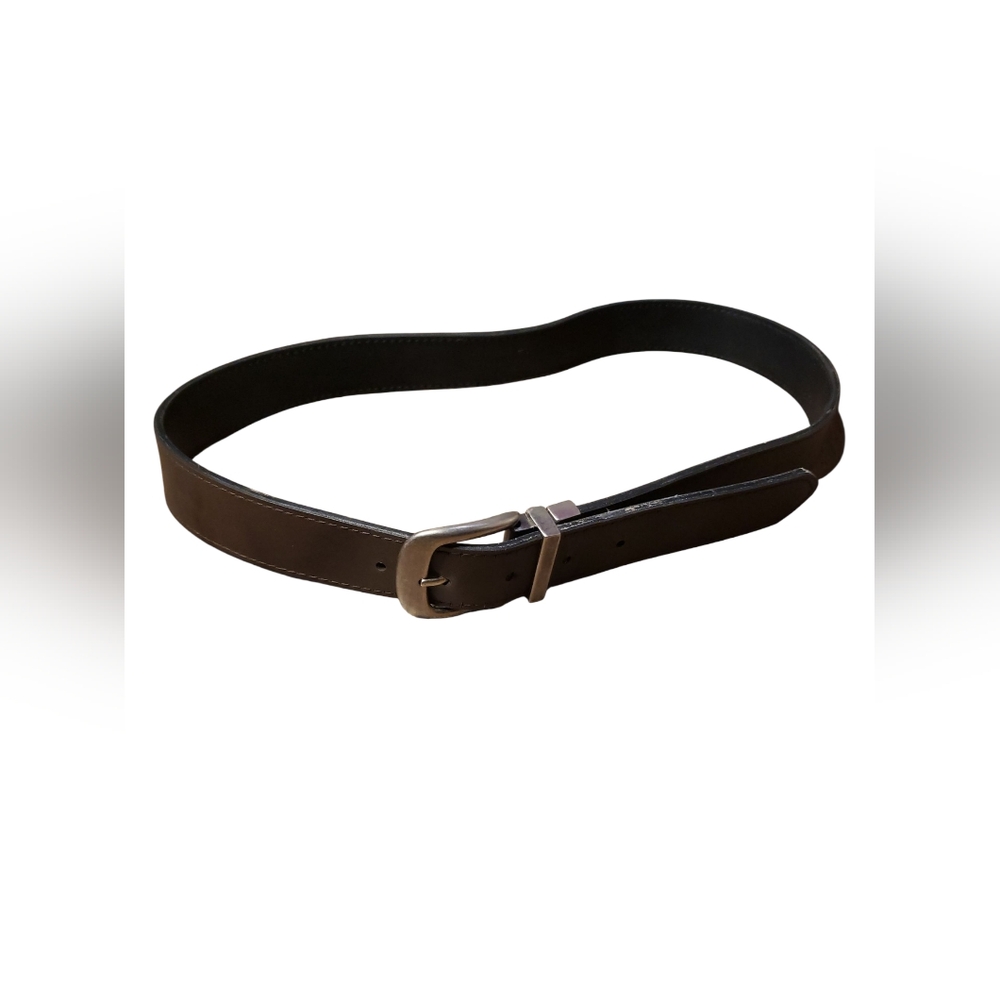 Men's Black/Brown Faux Leather Reversable Belt